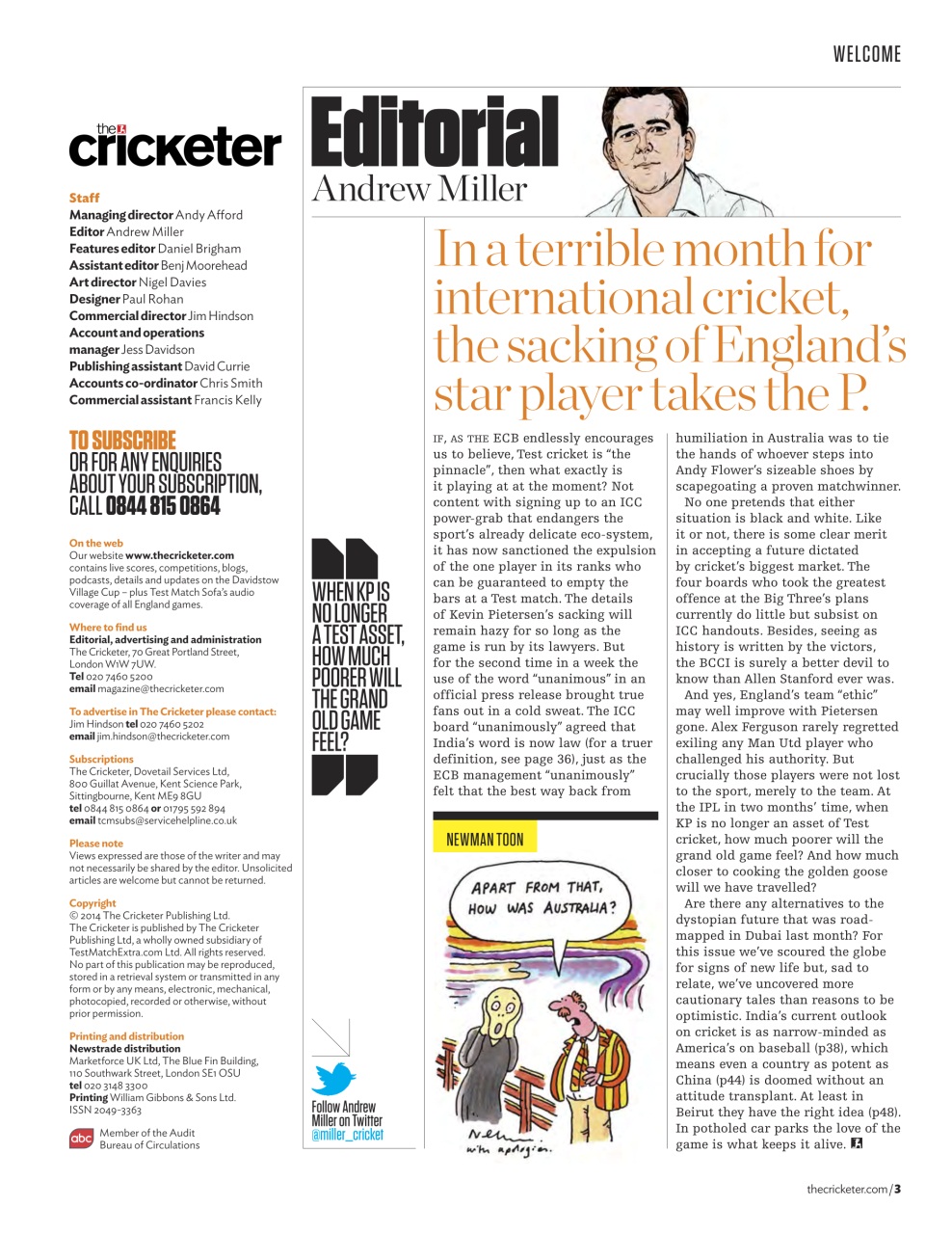 The Cricketer Magazine Preview Pages