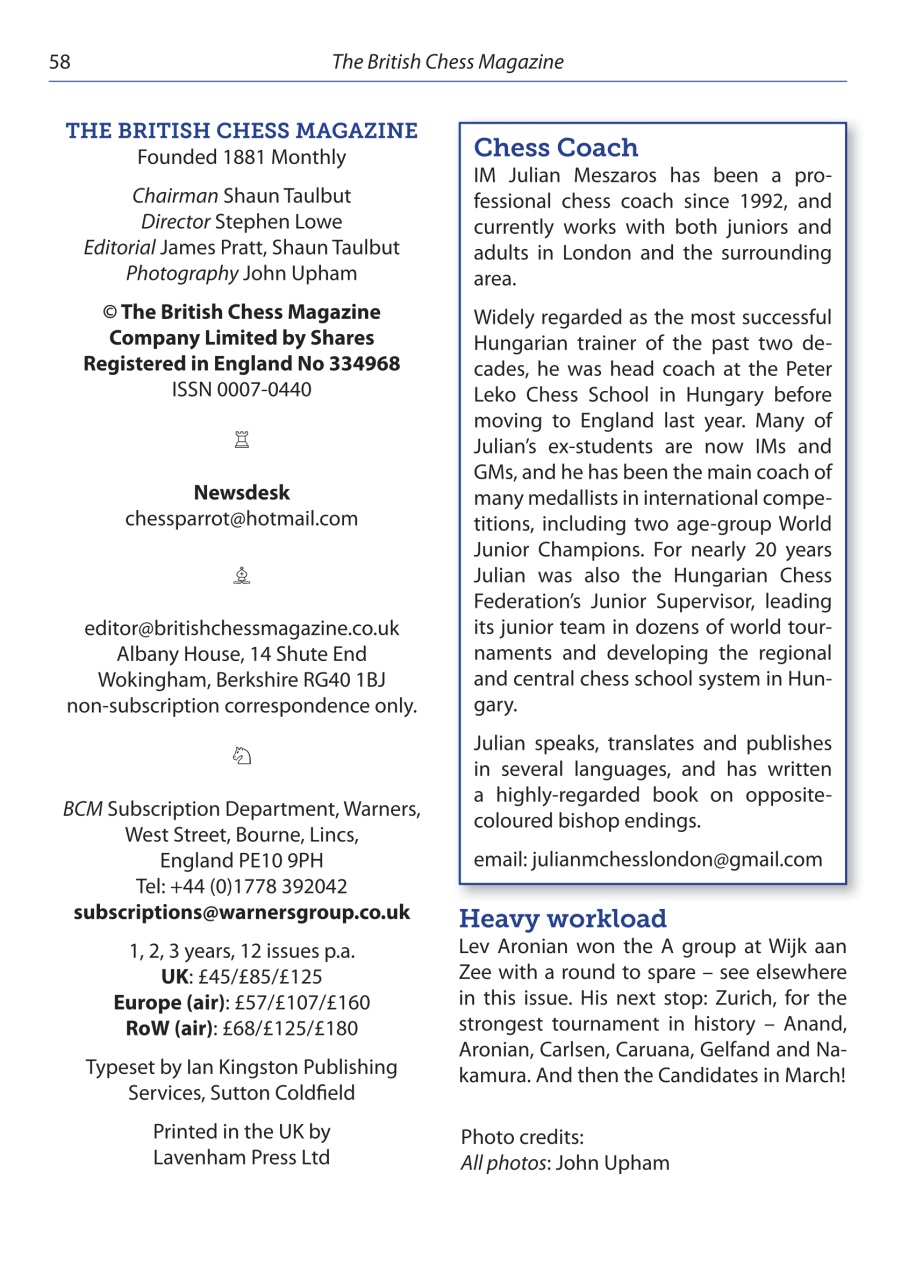 British Chess Magazine Preview Pages