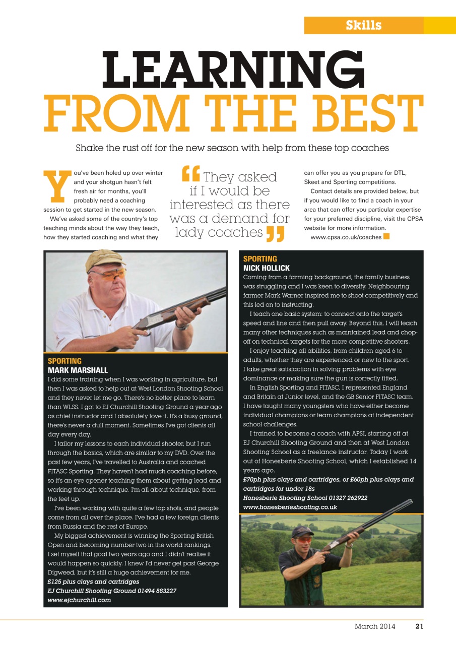 Clay Shooting Preview Pages
