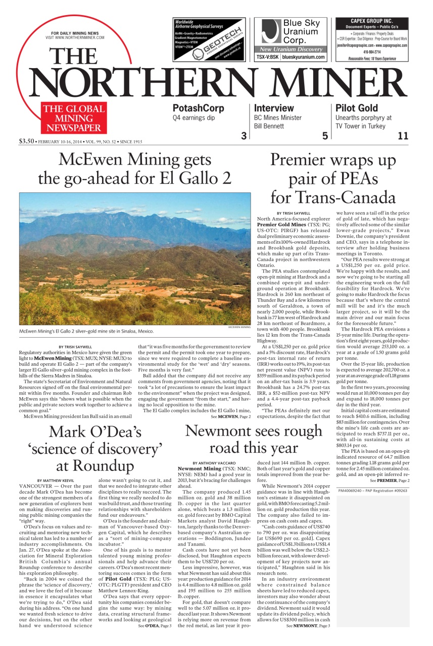 The Northern Miner Preview Pages