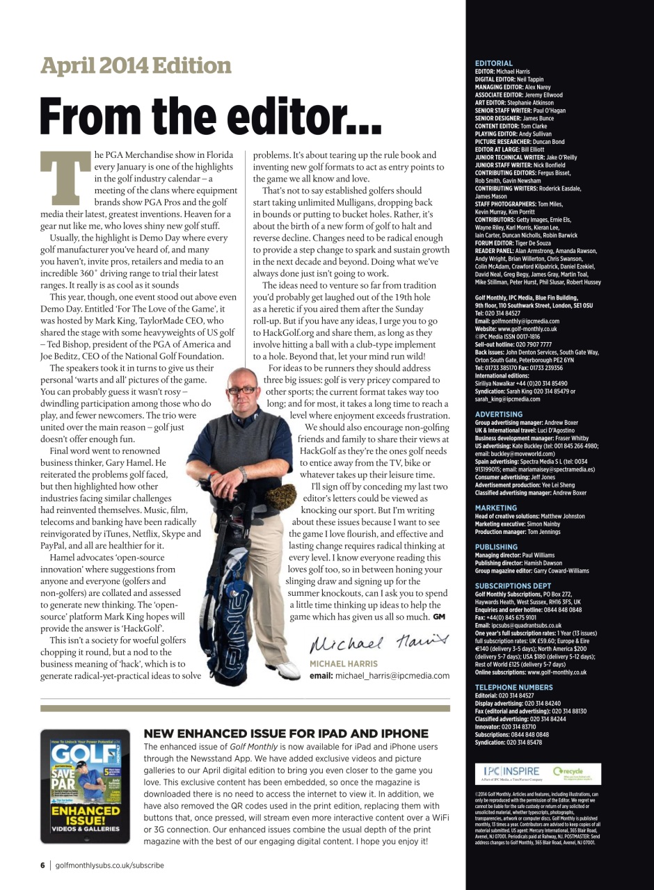 Golf Monthly Preview Pages