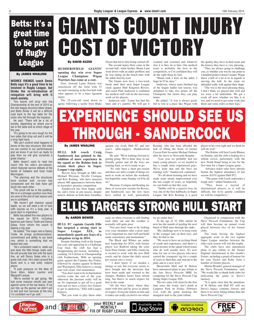 League Express Preview Pages