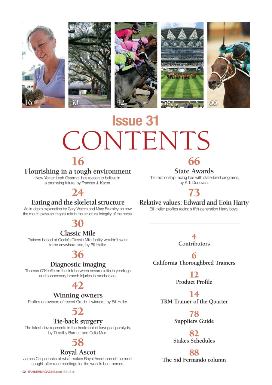 North American Trainer Magazine - horse racing Preview Pages