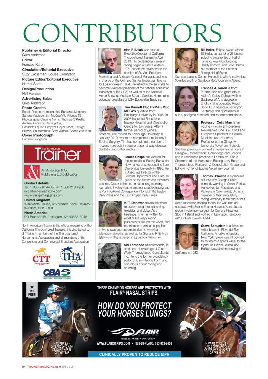 North American Trainer Magazine - horse racing Preview Pages