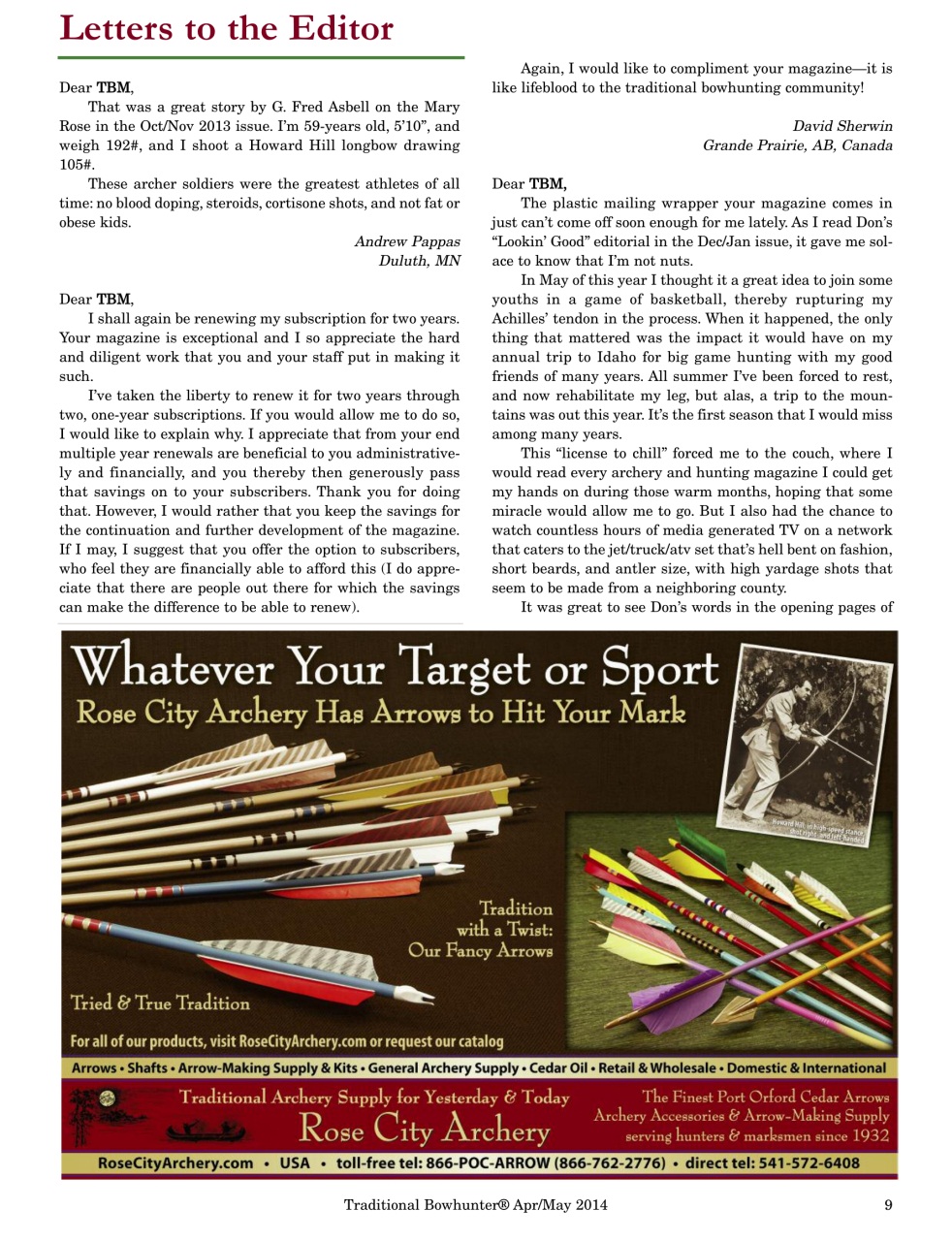 Traditional Bowhunter Magazine Preview Pages