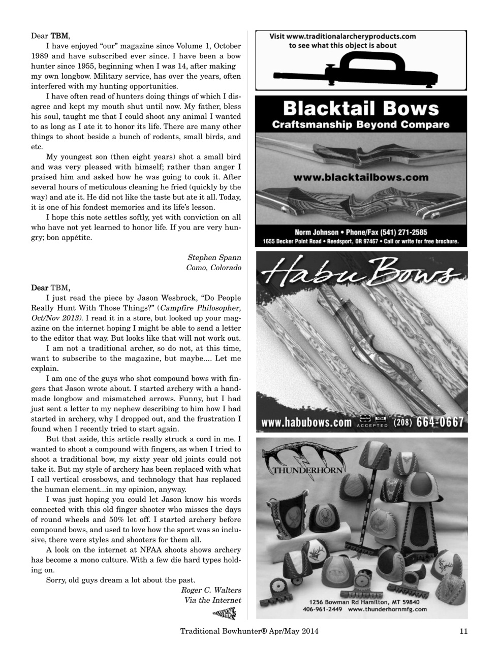 Traditional Bowhunter Magazine Preview Pages