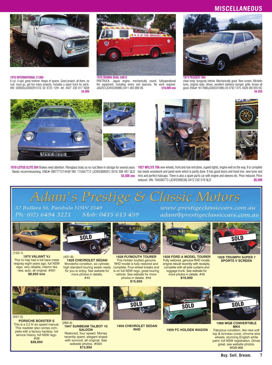 JUST CARS Preview Pages