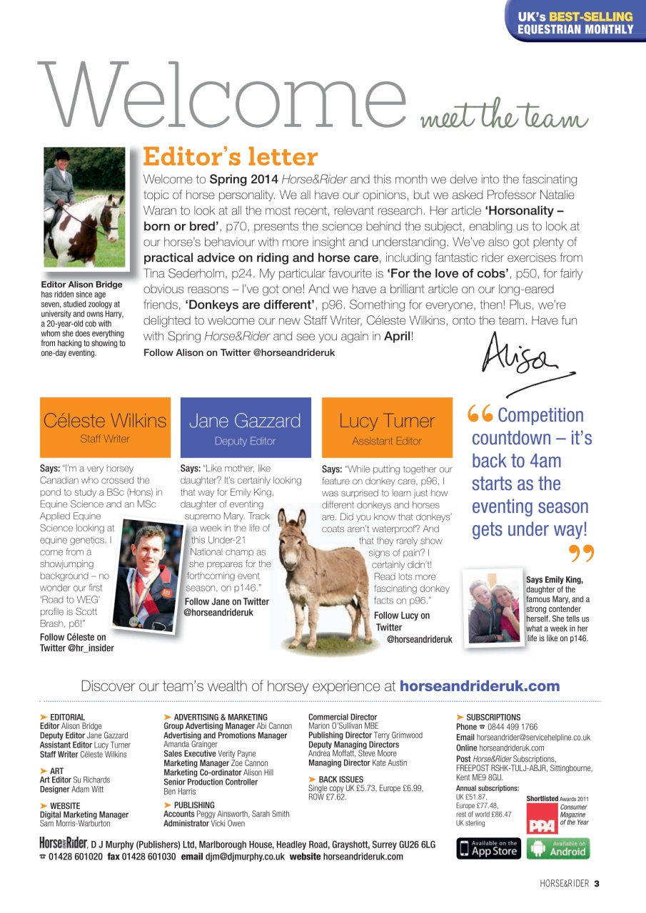 Horse&Rider Magazine - UK equestrian magazine for Horse and Rider Preview Pages