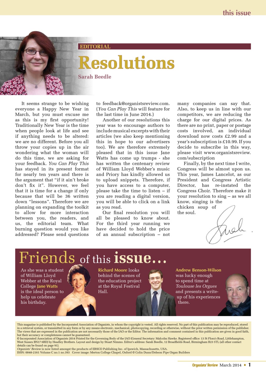 Organists' Review Preview Pages