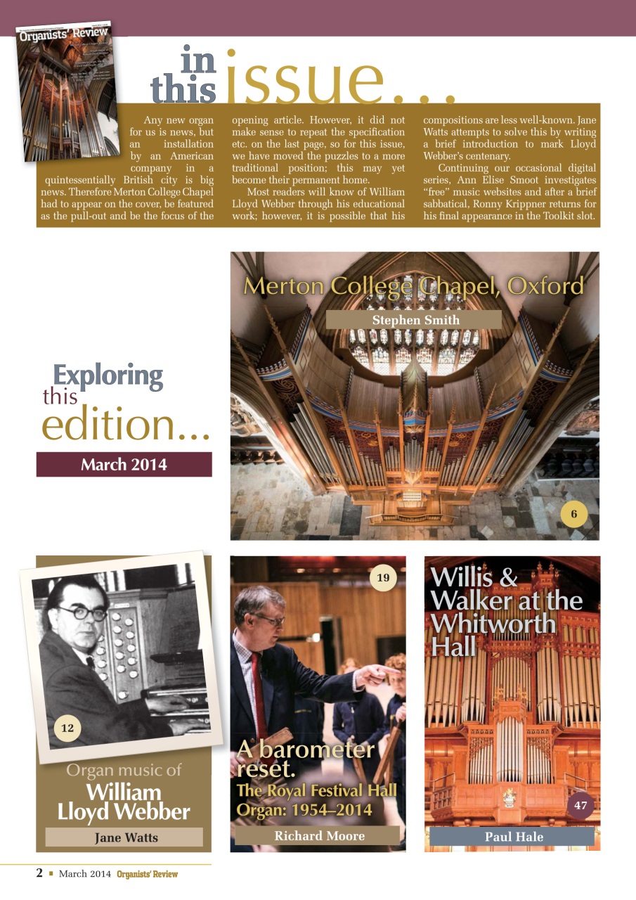 Organists' Review Preview Pages