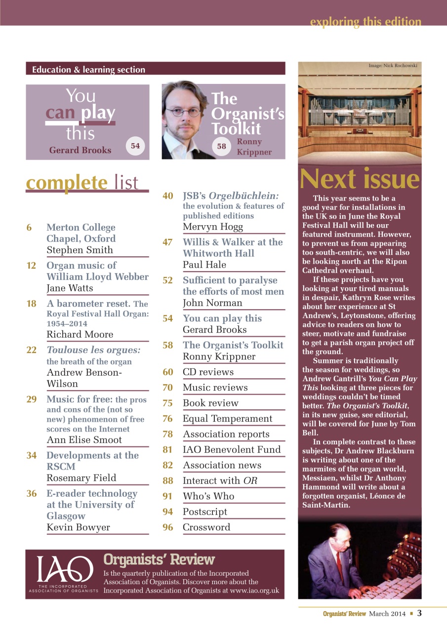 Organists' Review Preview Pages
