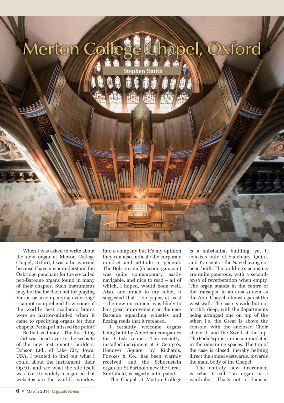 Organists' Review Preview Pages