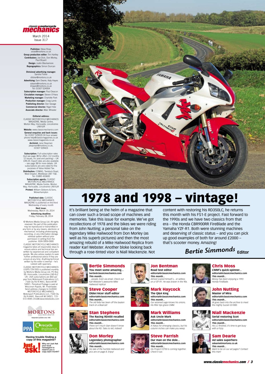 Classic Motorcycle Mechanics Preview Pages