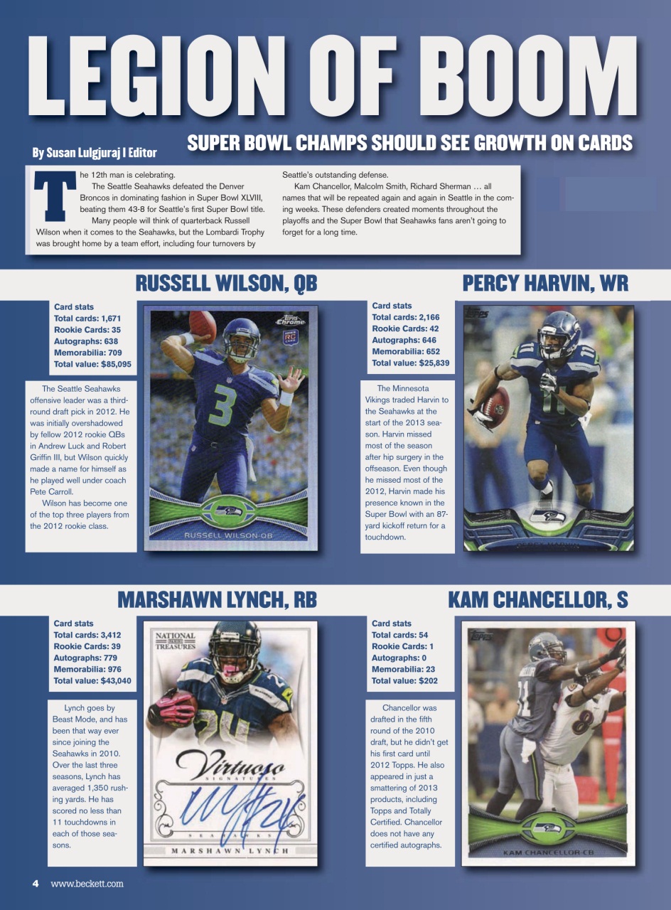 Beckett Football Magazine Preview Pages