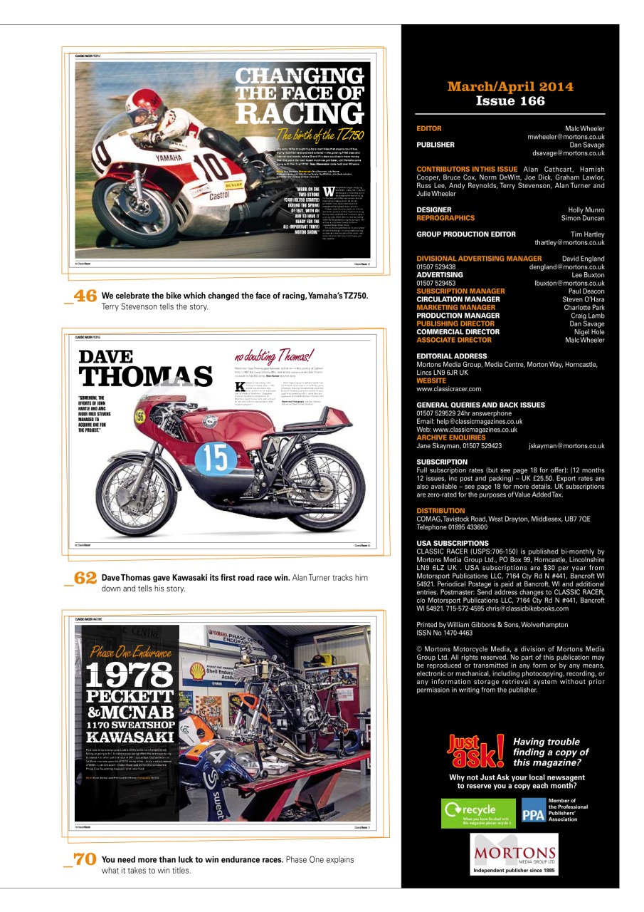 Classic Racer Preview Pages
