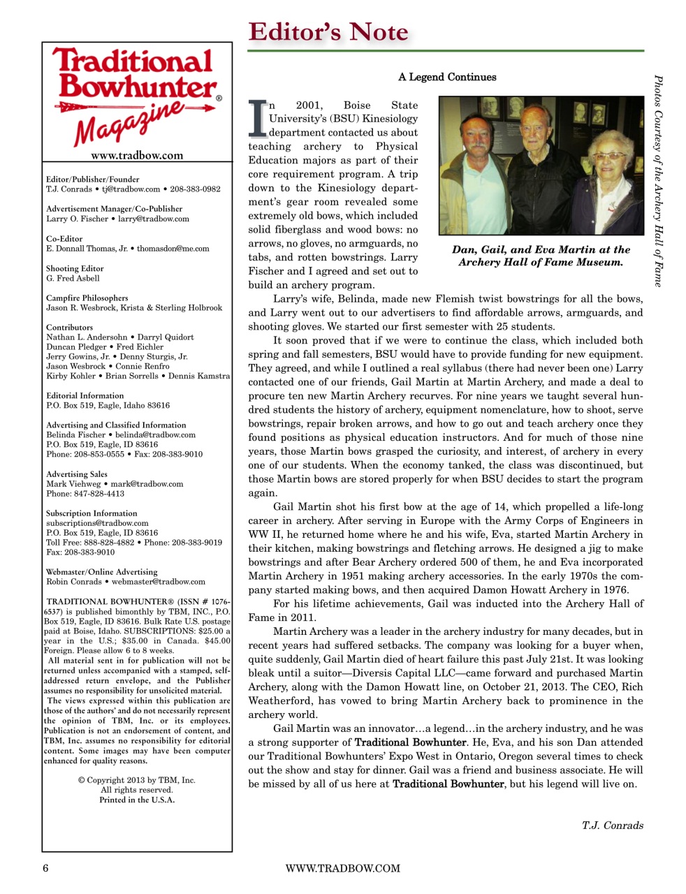 Traditional Bowhunter Magazine Preview Pages