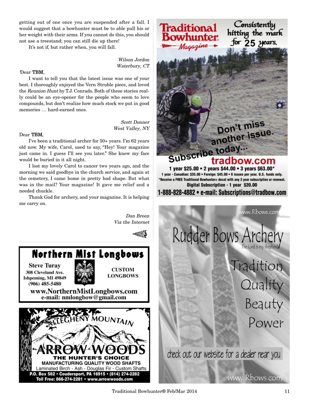 Traditional Bowhunter Magazine Preview Pages