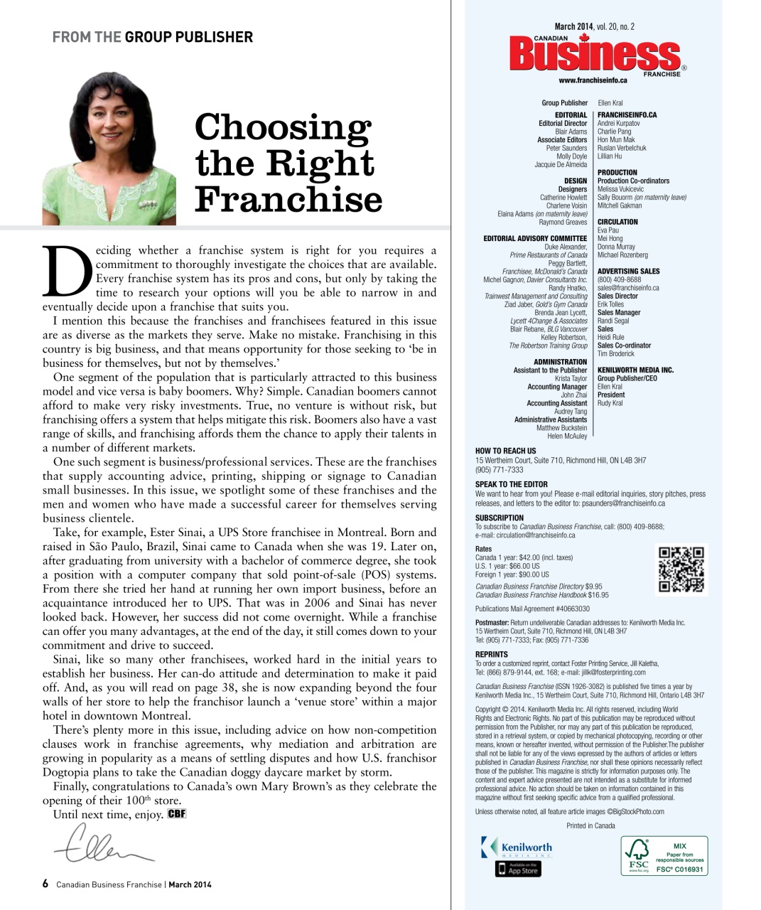 Canadian Business Franchise Preview Pages