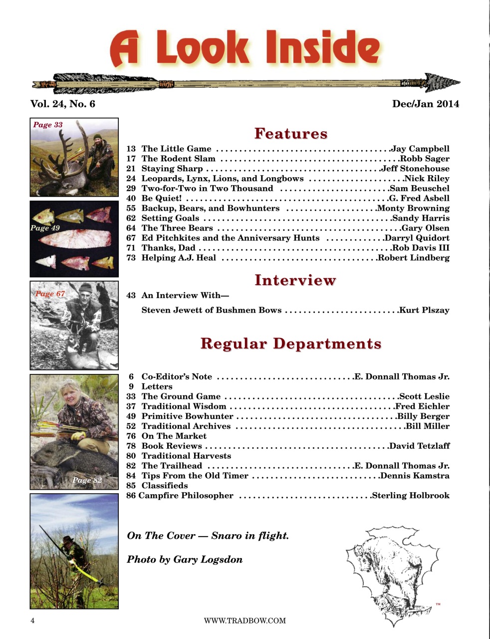Traditional Bowhunter Magazine Preview Pages