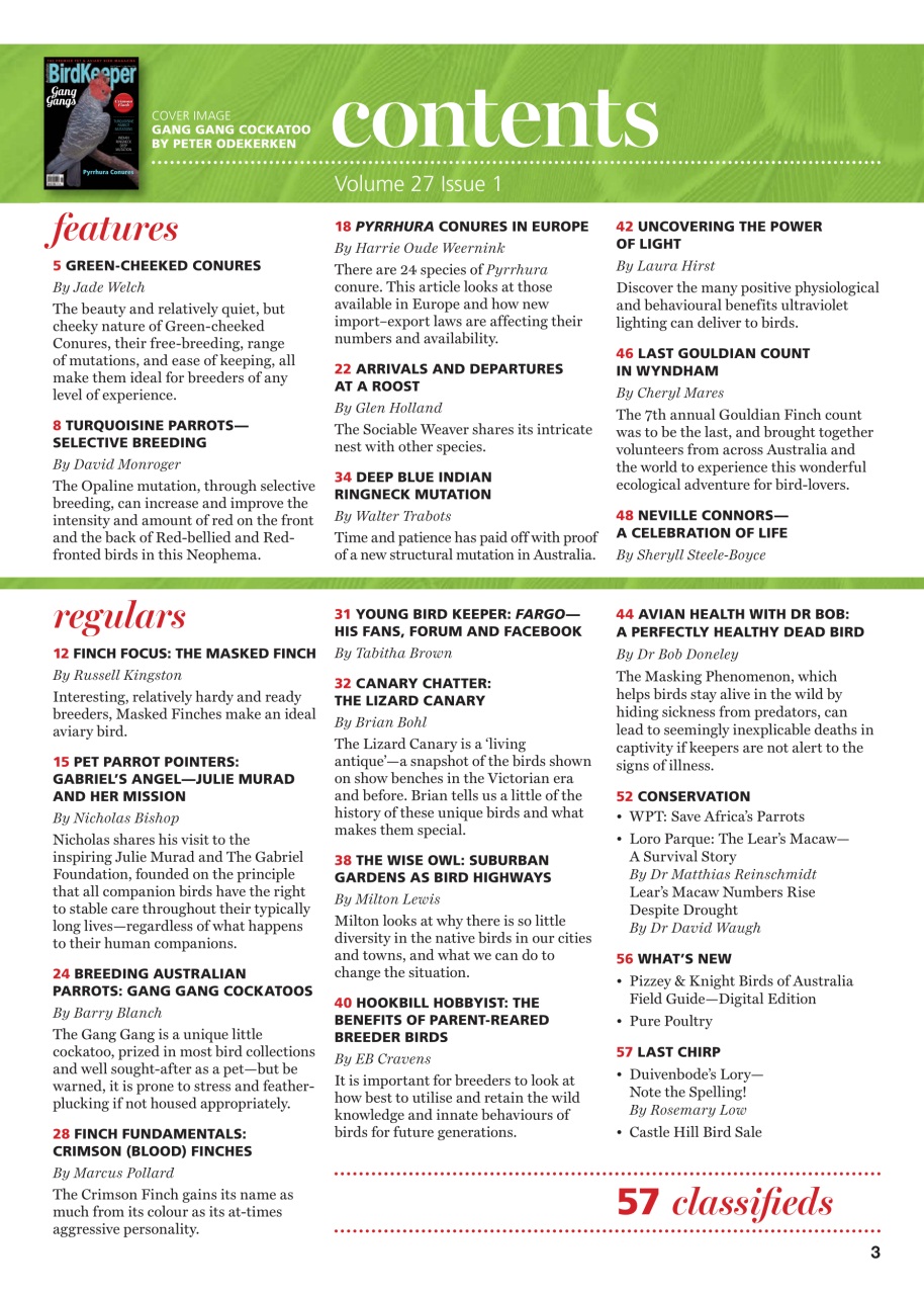 Australian Birdkeeper Magazine Preview Pages