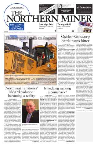 The Northern Miner issue Vol. 100 No. 1