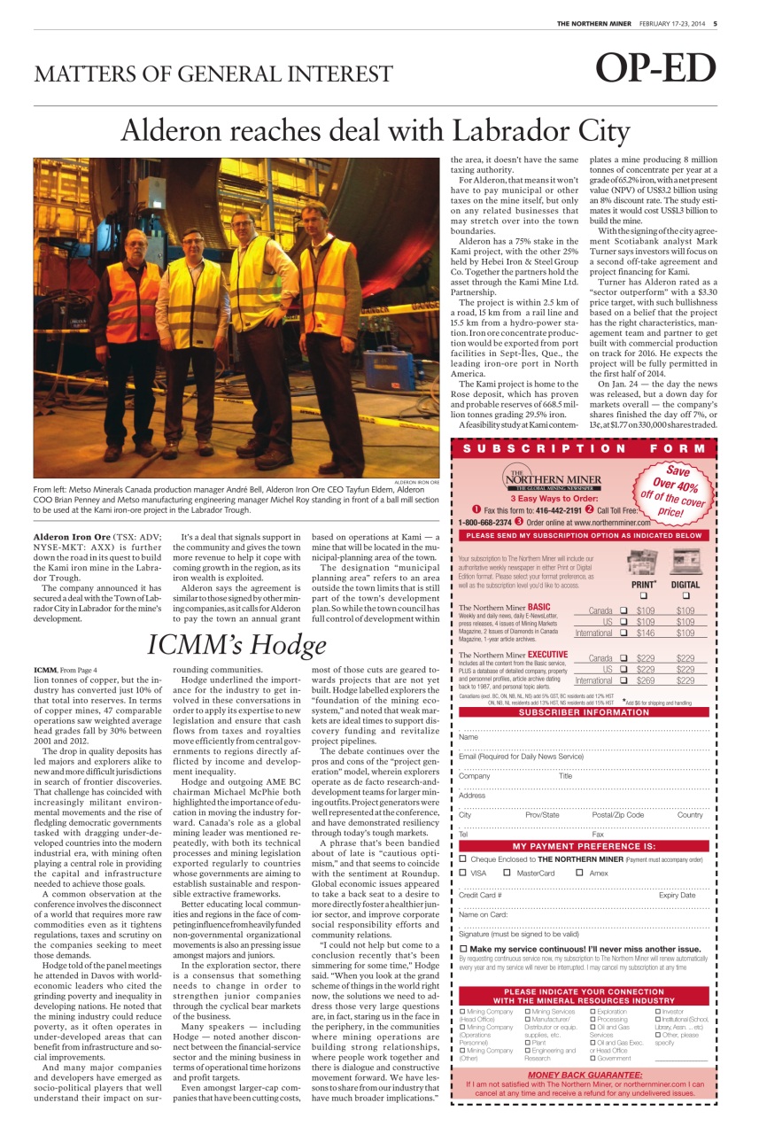 The Northern Miner Preview Pages