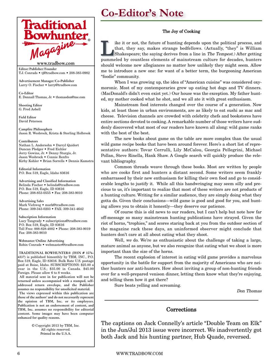 Traditional Bowhunter Magazine Preview Pages