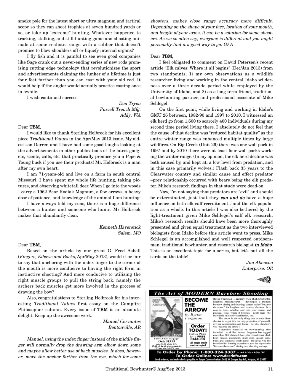 Traditional Bowhunter Magazine Preview Pages
