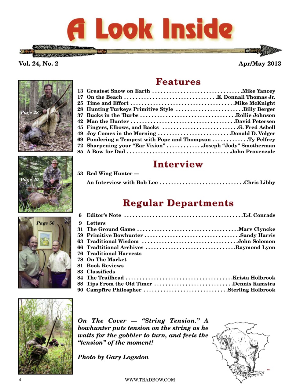 Traditional Bowhunter Magazine Preview Pages