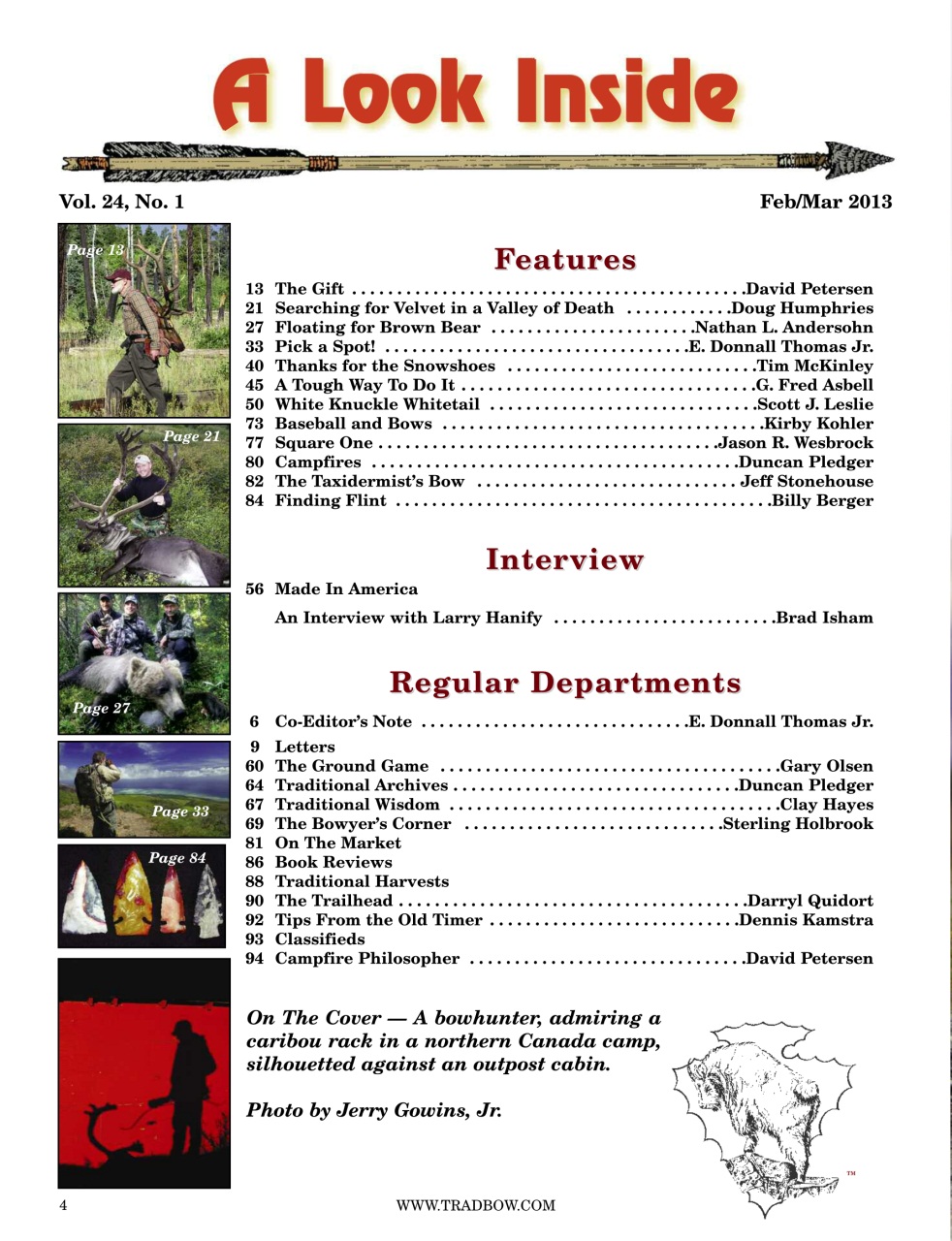 Traditional Bowhunter Magazine Preview Pages
