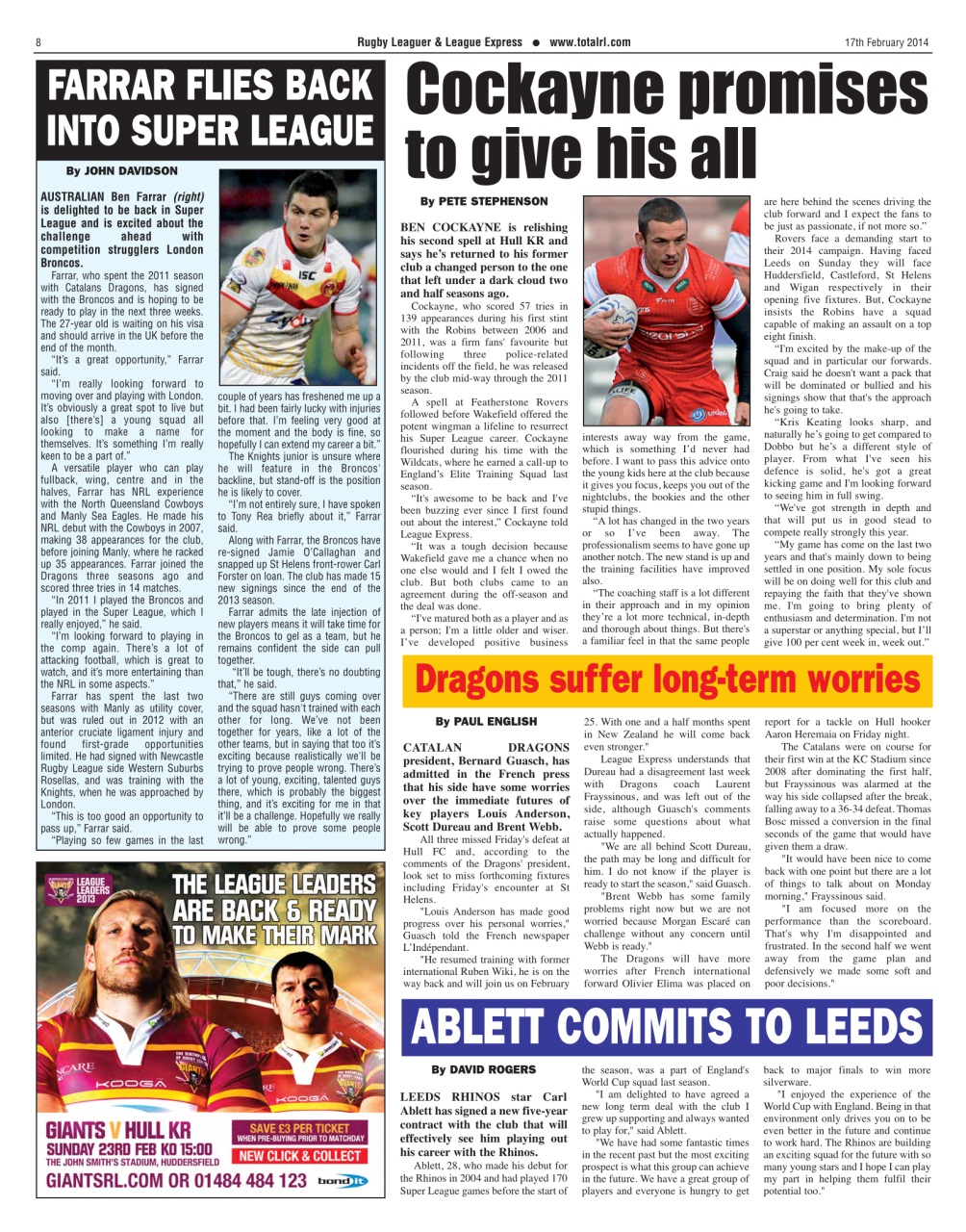 League Express Preview Pages