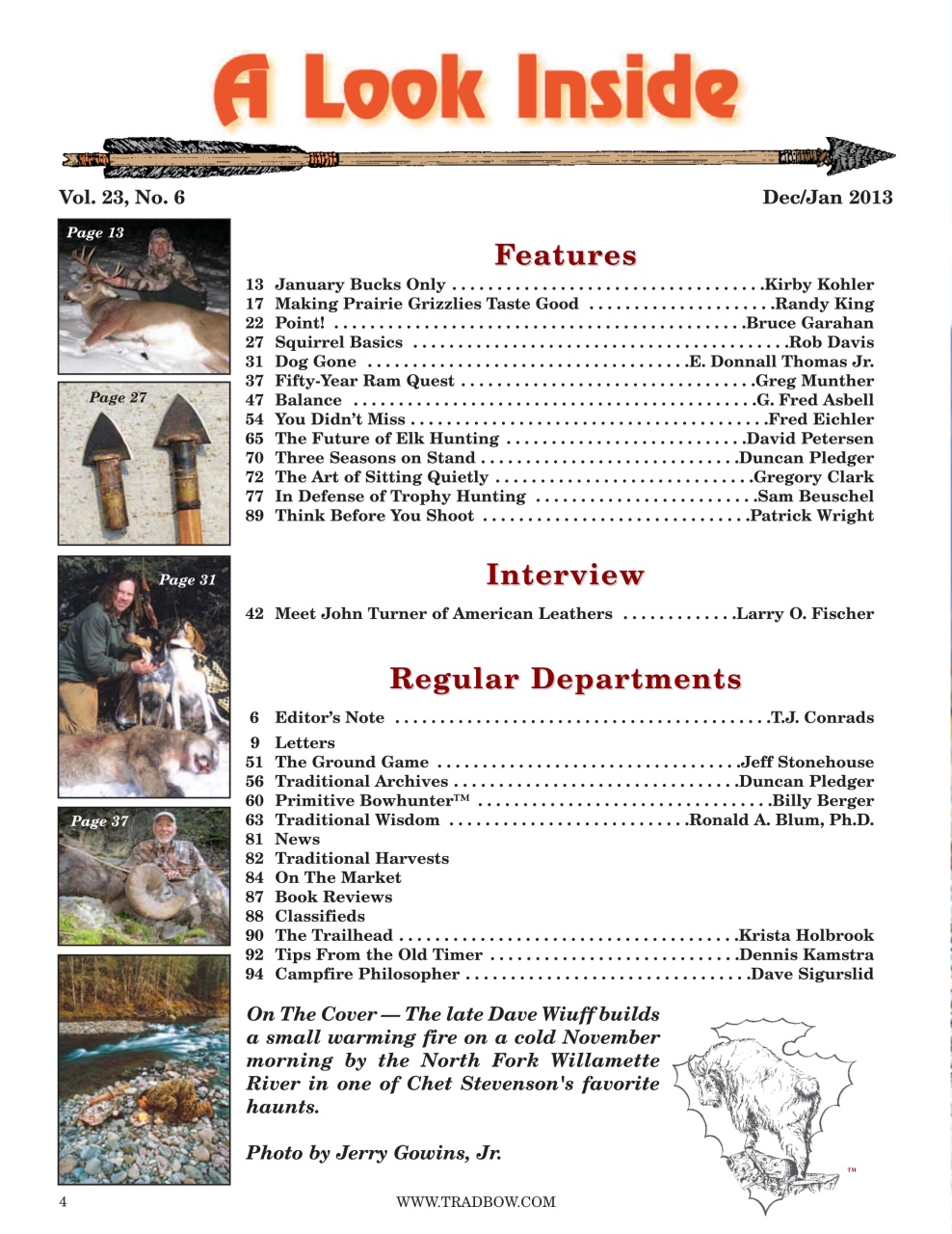 Traditional Bowhunter Magazine Preview Pages