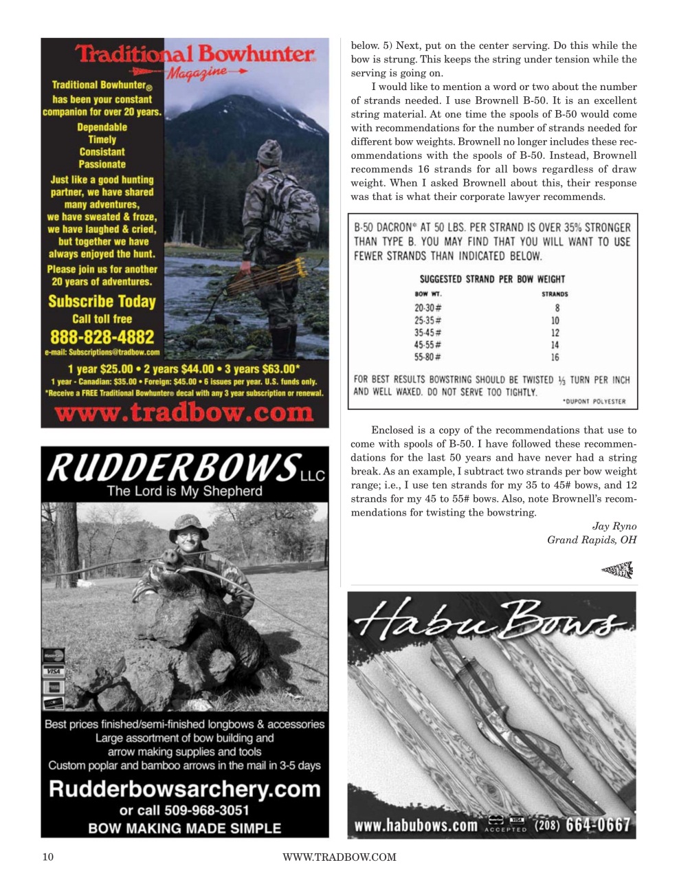 Traditional Bowhunter Magazine Preview Pages