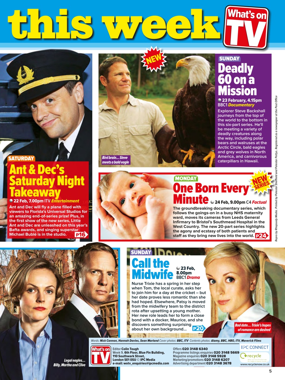 What's on TV Preview Pages