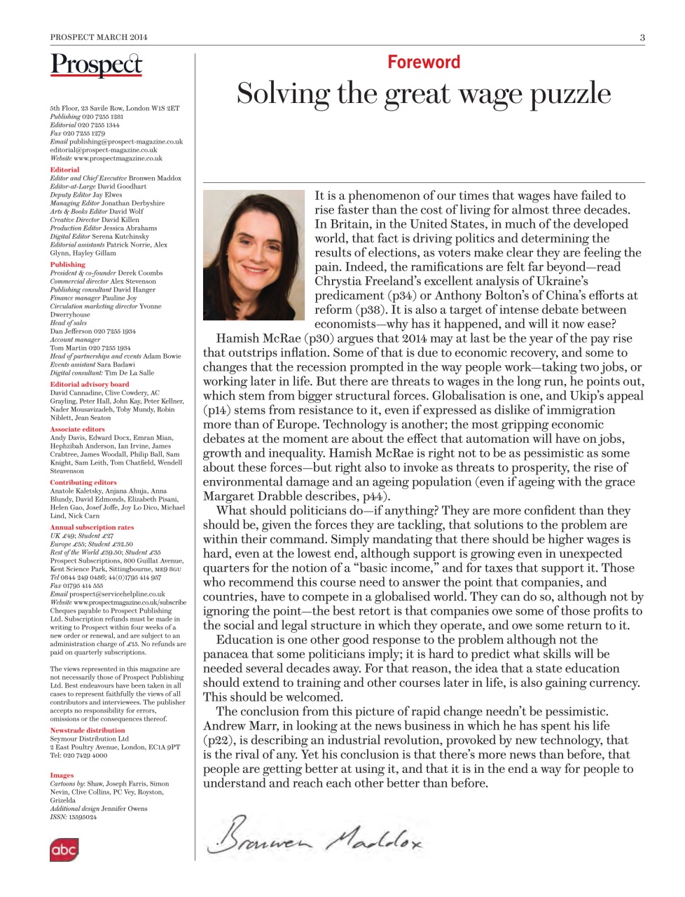 Prospect Magazine Preview Pages