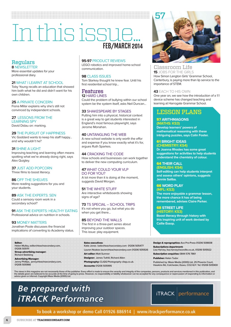 Teach Secondary Preview Pages