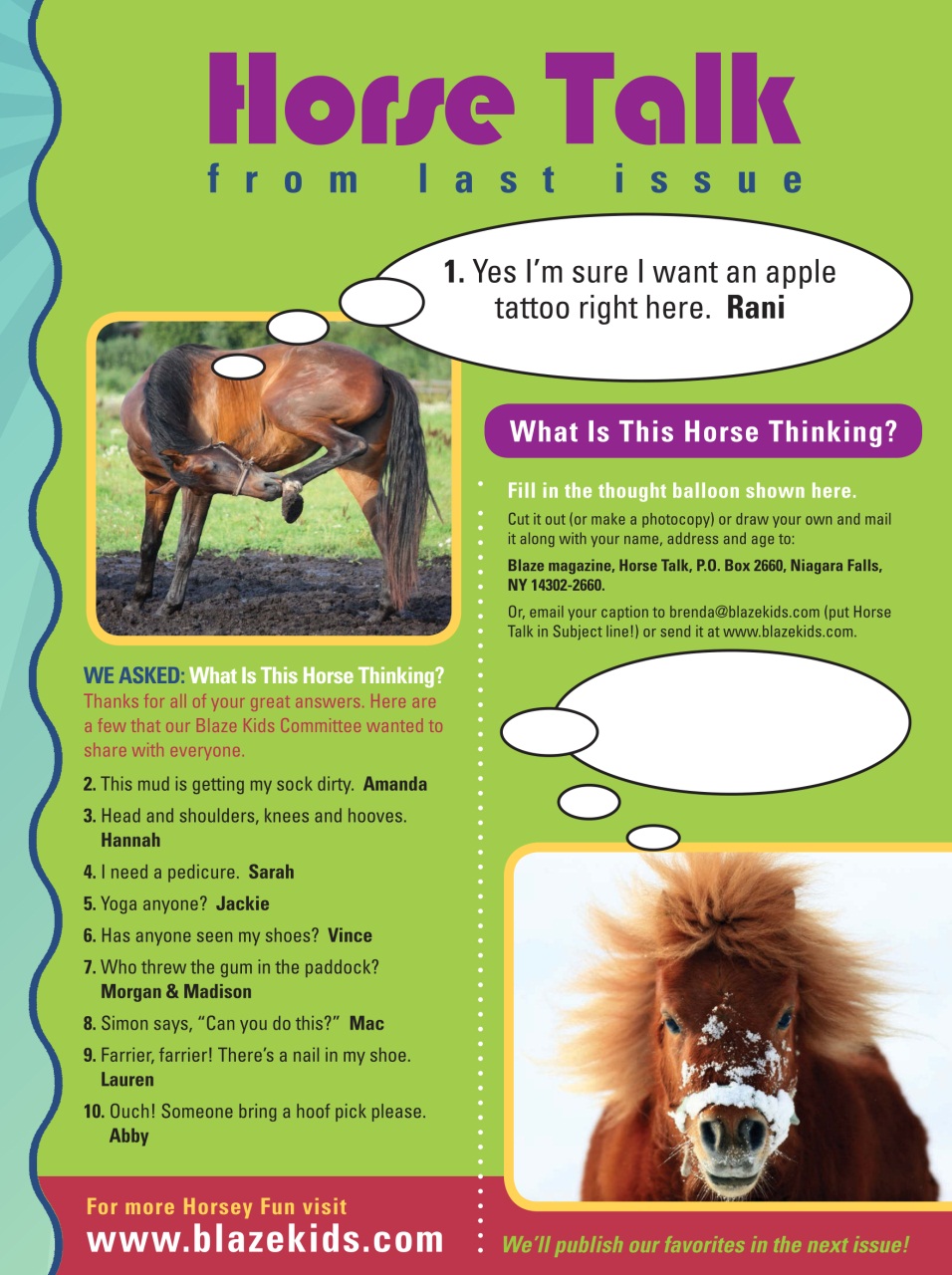 Blaze Magazine For Horse Crazy Kids Preview Pages