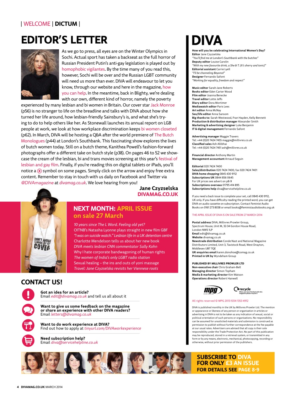 DIVA Magazine Preview Pages