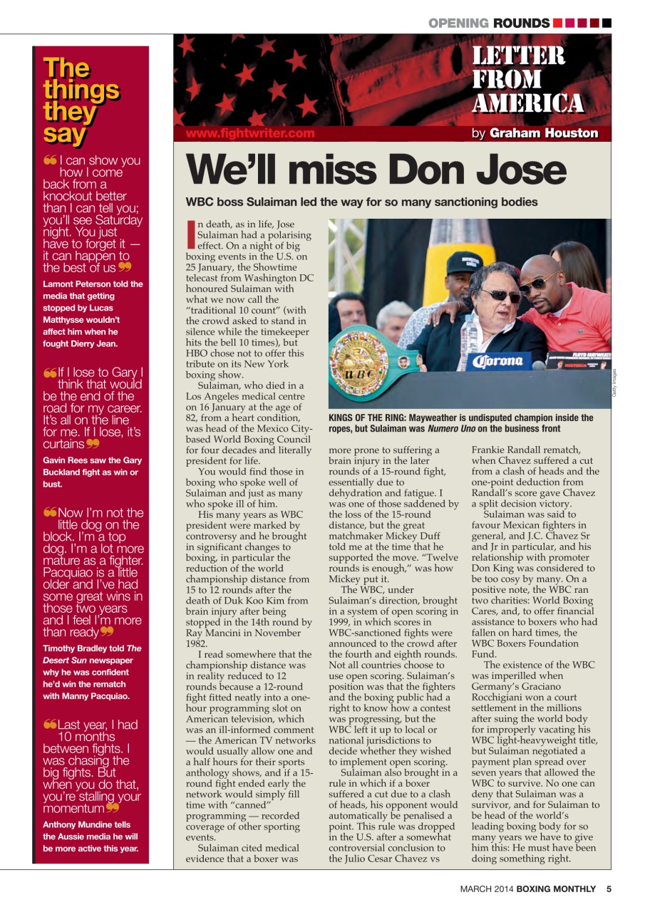 Boxing Monthly Preview Pages