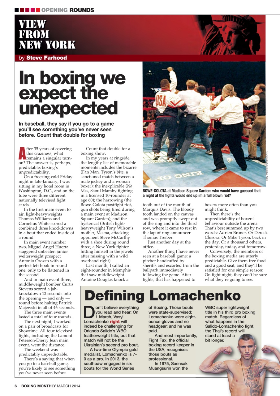Boxing Monthly Preview Pages