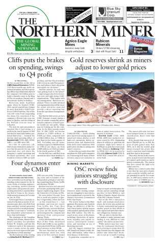 The Northern Miner issue Vol. 100 No. 2