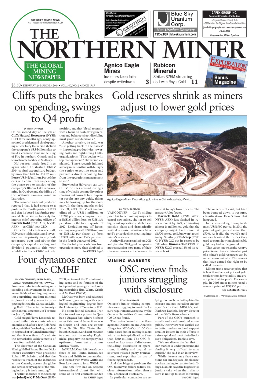 The Northern Miner Preview Pages