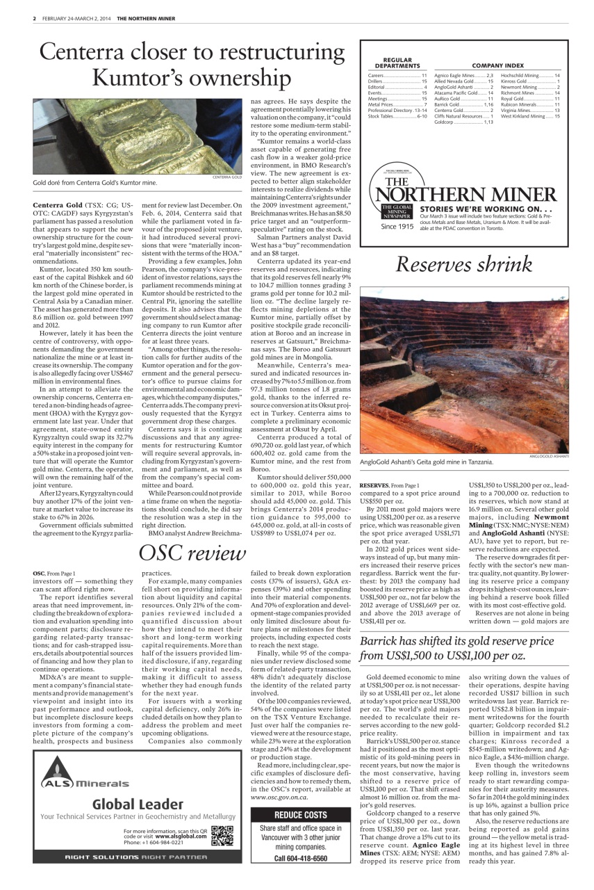 The Northern Miner Preview Pages