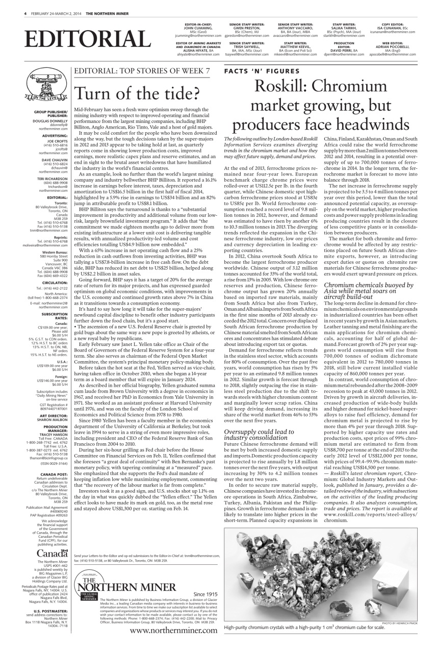 The Northern Miner Preview Pages