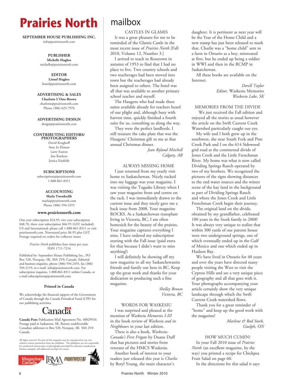Prairies North Magazine Preview Pages