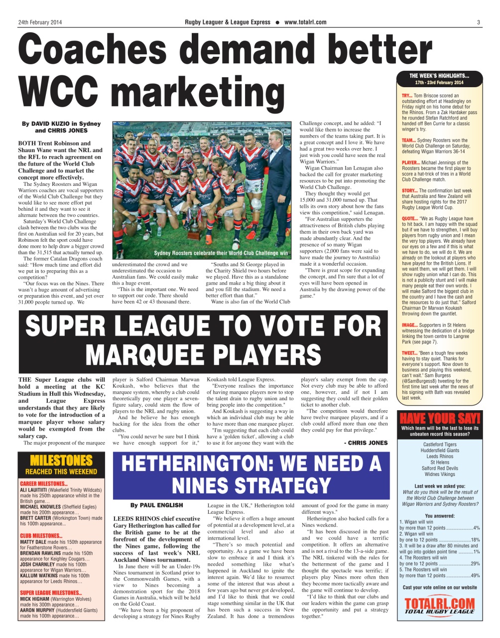 League Express Preview Pages