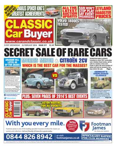 Classic Car Buyer issue No.217 Secret Sale of Rare Cares