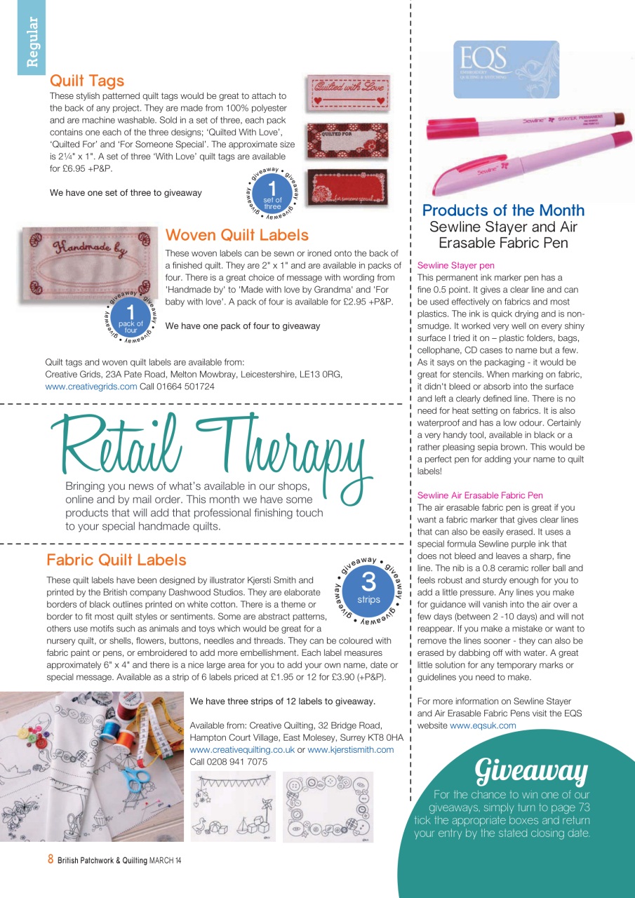 Patchwork and Quilting Preview Pages