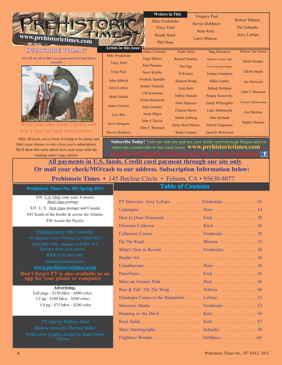 Prehistoric Times Preview Pages