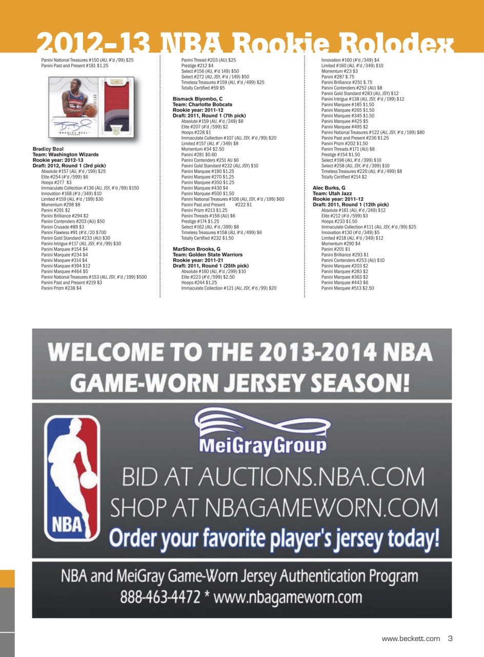 Beckett Basketball Magazine Preview Pages